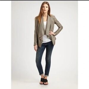 INC green front draped jacket